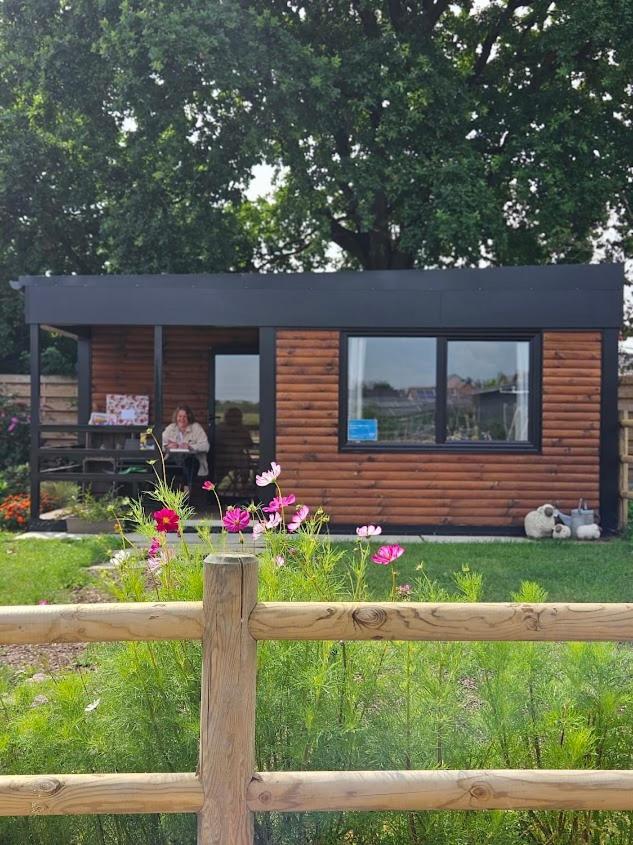 Houten Huisje Tussen Paarden Nieuwerkerken Eksteriør bilde